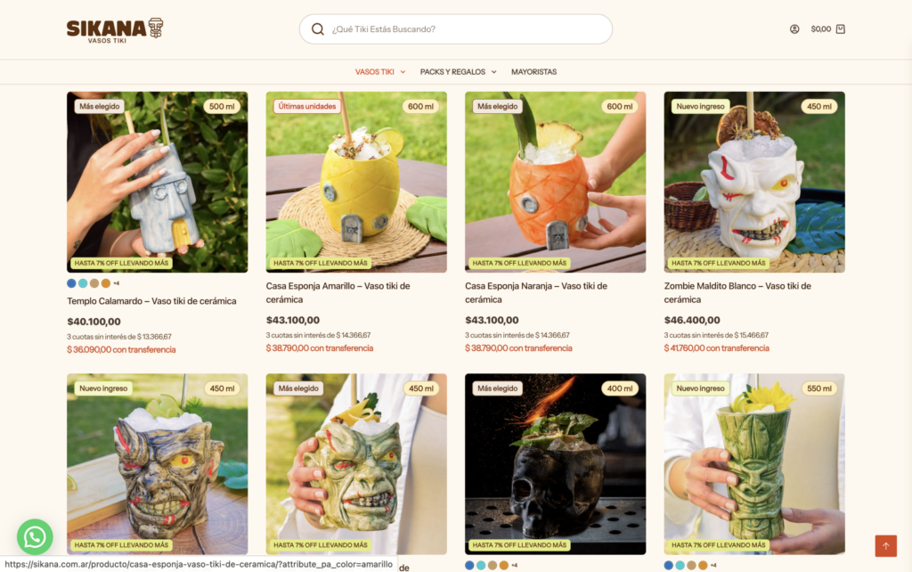 Full product page on mobile