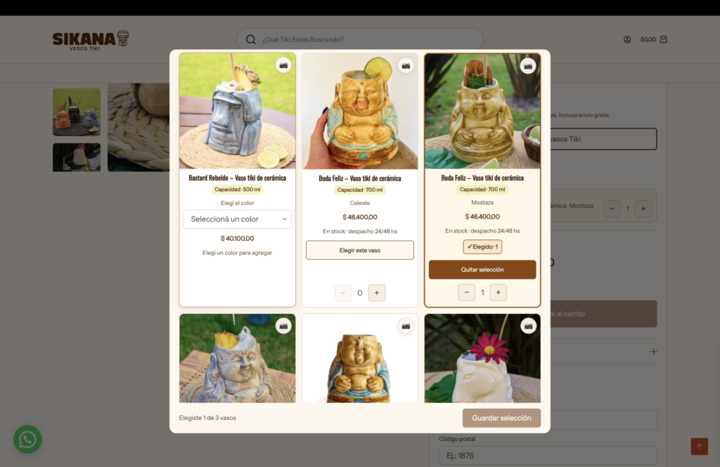 Box / pack selector