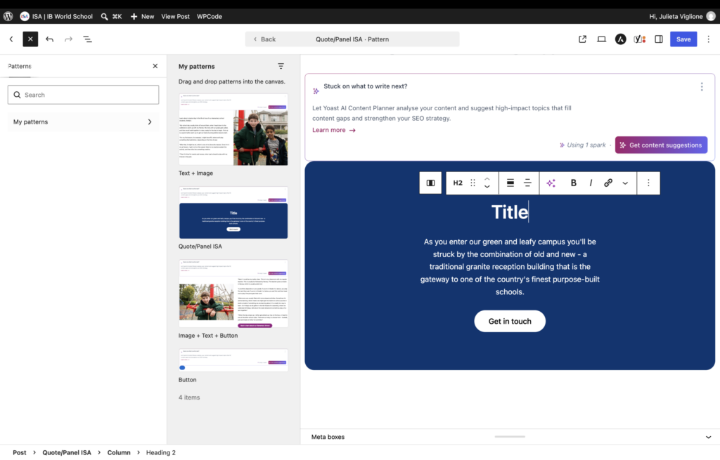 The Quote / Panel pattern in the editor